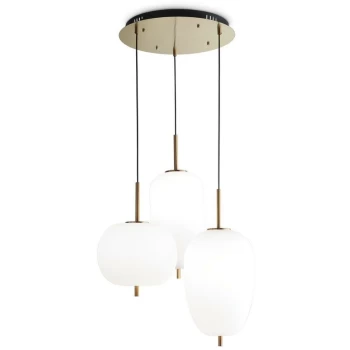 Image of Ideal Lux UMILE - Integrated LED Cluster Ceiling Pendant Lamp 3 Lights White 3000K