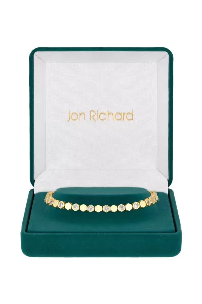 Image of Gold Plated And Cubic Zirconia Tennis Bracelet - Gift Boxed