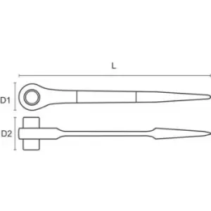 Image of Bahco SC2RM-19-22 Scaffolding Ratchet 19 & 22 mm