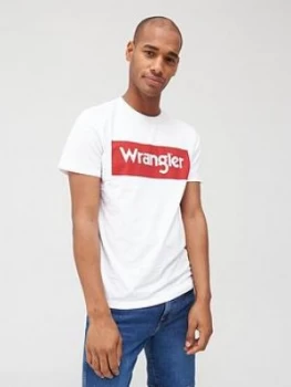 Image of Wrangler Box Logo T-Shirt - White