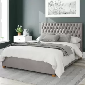 Image of Aspire Monroe Velvet Kingsize Ottoman Bedframe - Silver