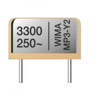 Image of MP3 Y2 suppression capacitor Radial lead 1000 pF 20 10 mm L x W x H 13.5 x 4 x 8.5mm Wima MPY20W1100FA00MSSD 1 pc