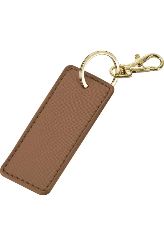 Image of Bagbase Boutique Leather-Look PU Keyclip in Tan Tan Unisex One Size