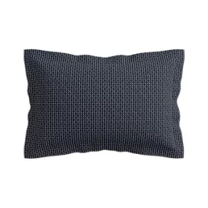 Image of Bedeck of Belfast Aruni Textured Weave Cotton Oxford Pillowcase - Blue