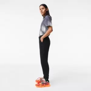 Image of Lacoste Mens Slim Fit Heathered Cotton Blend Tracksuit Trousers Size 4 - M Black