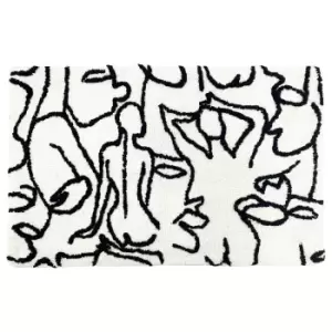 Image of Everybody Bath Mat Ivory/Black