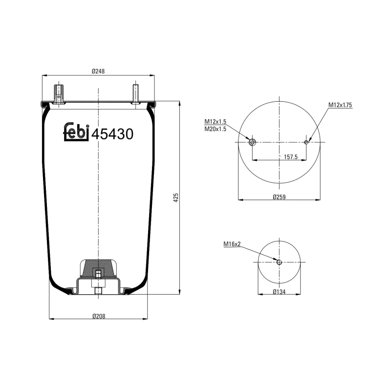 Image of FEBI BILSTEIN 45430 Boot, air suspension Boot,air suspension (324)