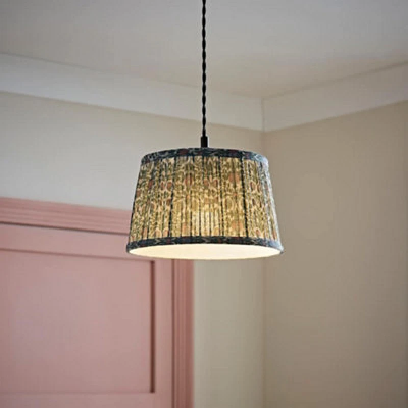 Image of Valuelights Abel Small Floral Pleated Tapered Lamp Shade (D)25Cm