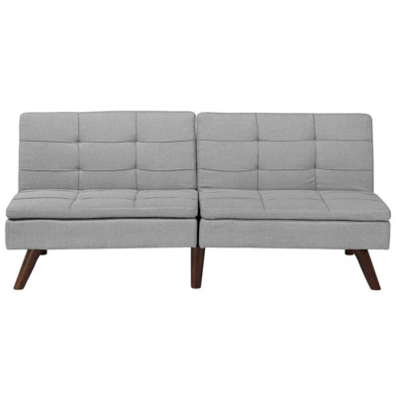 Image of Beliani Sofa Bed 3 Seater Ronne Fabric Light Grey