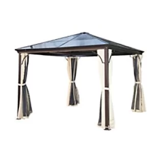 Image of Outsunny Gazebo 01-0871 Brown 2600 x 3000 x 3000 mm