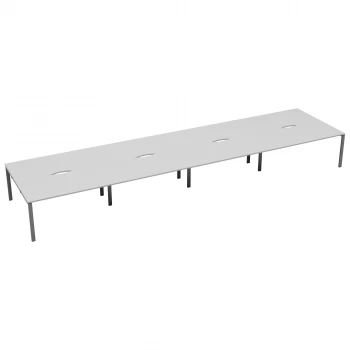 Image of CB 8 Person Bench 1400 x 800 - White Top and Silver Legs