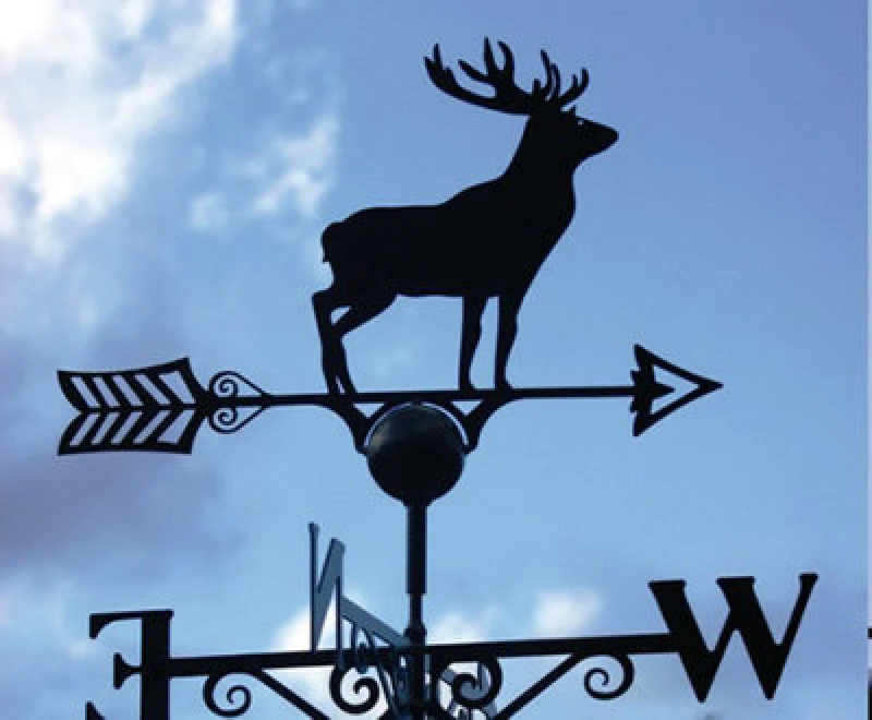 Image of Poppy Forge Stag Weathervane - Solid Steel - W61 X H88cm - Black