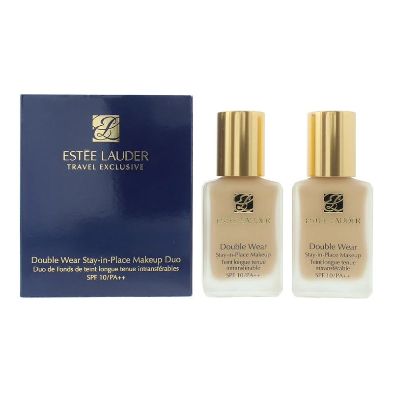 Image of Estee Lauder Double Wear Stay-In-Place Makeup 1W2 Sand Duo Foundation 2 x 30ml