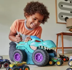 Image of Hot Wheels Monster Trucks Car Chompin' Mega-Wrex Vehicle