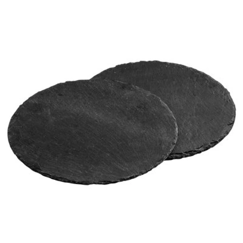 Image of Premier Housewares Set Of Two Slate Round Placemats Grey