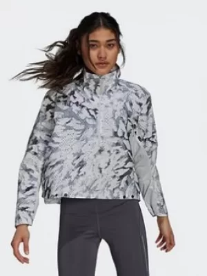 Image of adidas Fast Graphic Primeblue Jacket, Grey Size M Women
