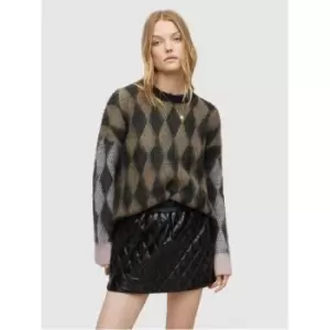 Image of AllSaints AllSaints Diamond Crew Neck OTH Jumper Womens - Black