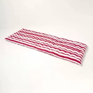 Image of Red Stripe Bench Cushion 3 Seater - Homescapes