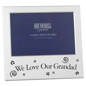 Image of Satin Silver Occasion Frame We Love Grandad 5x3