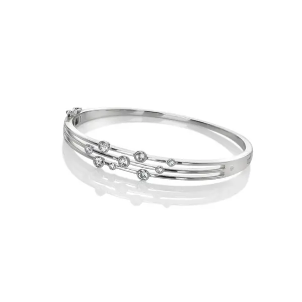 Image of Hot Diamonds Sterling Silver Tender Statement Bangle DC188