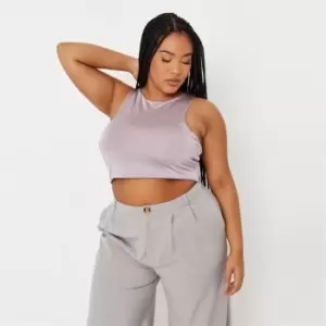 Image of Missguided Slinky Racerback Vest Top - Neutral