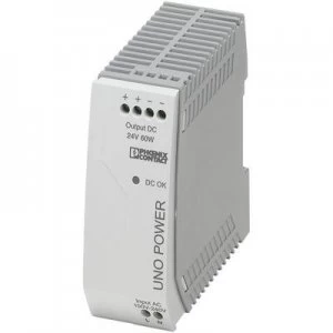 Image of Phoenix Contact UNO-PS/1AC/24DC/60W Rail mounted PSU (DIN) 24 V DC 2.5 A 60 W 1 x
