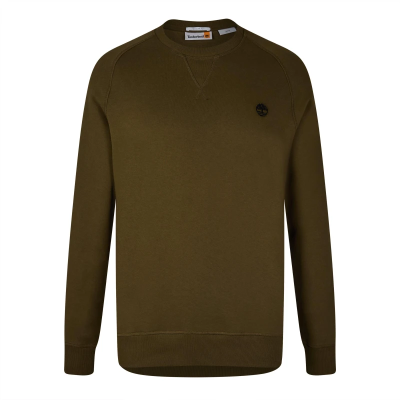 Image of Timberland Mens Exeter River Brushed Back Sweatshirt Olive male S