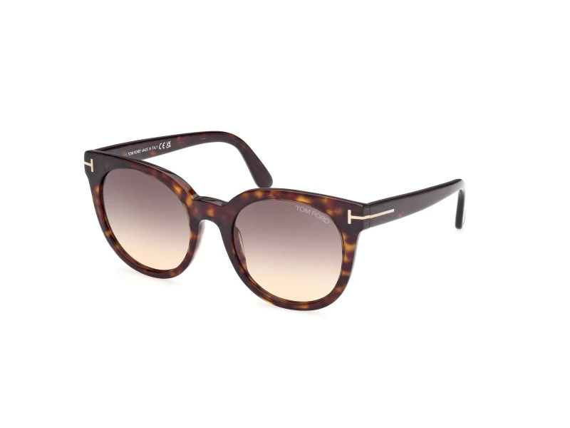 Image of Tom Ford Moira Butterfly Sunglasses - Dark Havana Dark Brown WAGZ2 Unisex