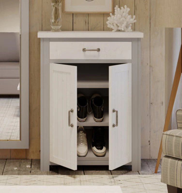 Image of Baumhaus Greystone - Shoe Storage Cupboard With Drawer
