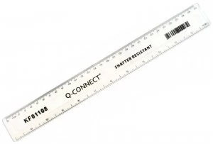 Image of Q-Connect Ruler Shatterproof 300mm Clear