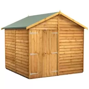 Image of Power Sheds 8 x 8ft Double Door Apex Overlap Dip Treated Windowless Shed