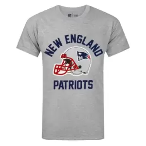 Image of NFL Mens New England Patriots Helmet T-Shirt (S) (Grey)