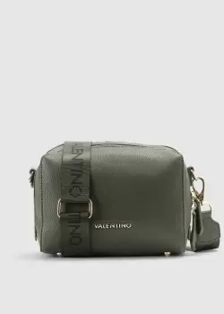 Image of Valentino Bags Womens Pattie Crossbody Zip Bag With Logo Strap In Militaire/Multi