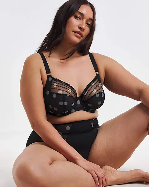 Image of Elomi Elomi Matilda Plunge Wired Bra Black Dot Black DOT Female 42E QV03204