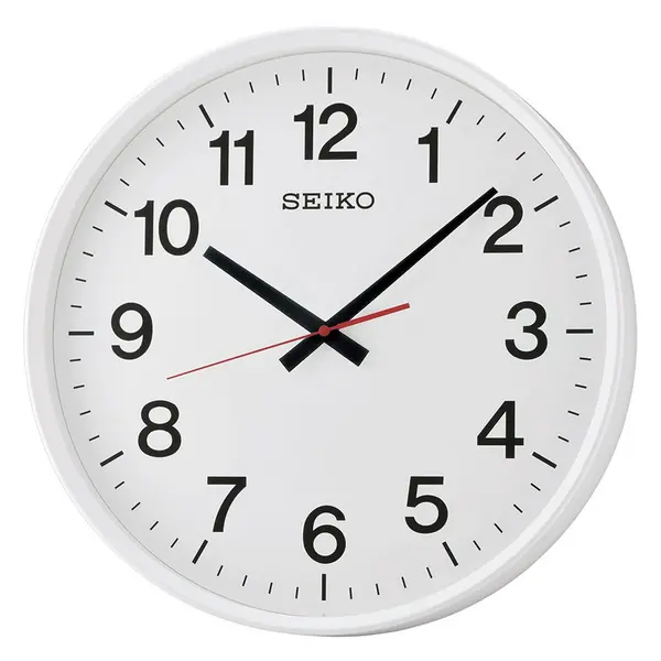 Image of Seiko Large Size Wall Clock with Sweep Second Hand - White