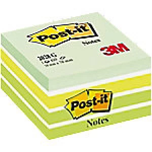 Image of Post-it Sticky Note Cube 76 x 76mm Pastel Green 450 Sheets