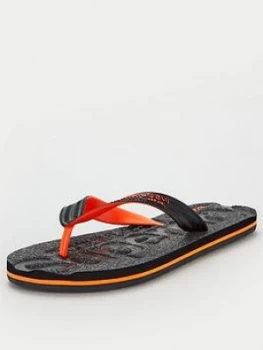Image of Superdry Scuba Grit Flip Flop - Grey, Size L, Men