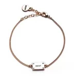 Image of Ladies DKNY Gold Plated Stainless Steel Logo