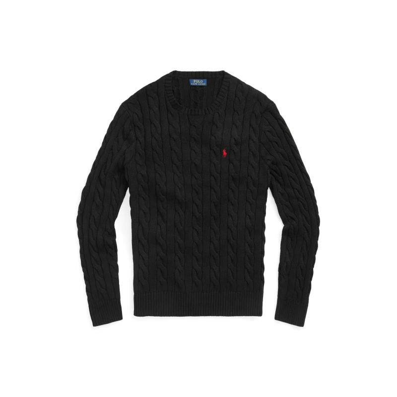 Image of Polo Ralph Lauren Cable Knit Jumper Polo Black male 2XL