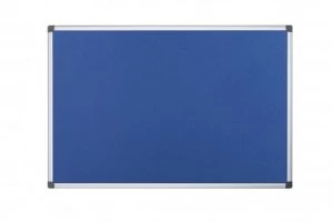 Image of Bi-Office Maya Blue Felt Ntcbrd Alu Frame 150x120cm