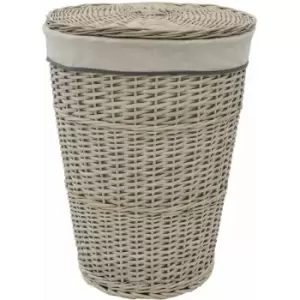 Image of Arianna Round Tapered Willow Basket, Grey Wash - JVL