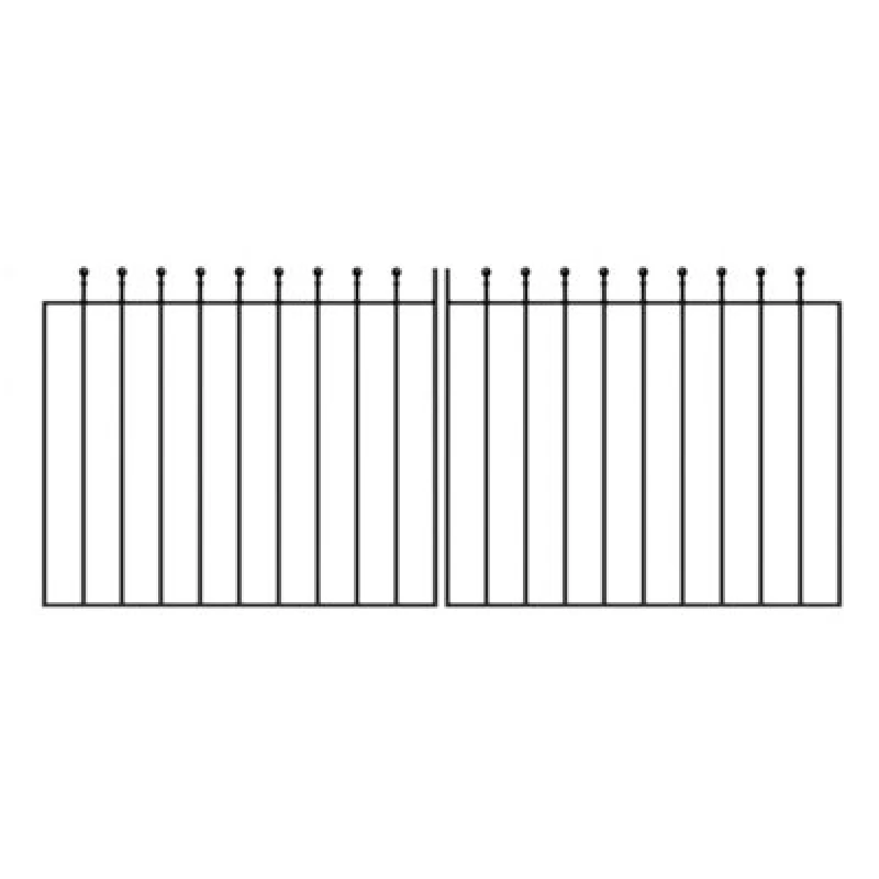 Image of Burbage Iron Craft Mana Ball Top Pair Of Metal Driveway Gates 2134mm Gap X 915mm High Mazp40