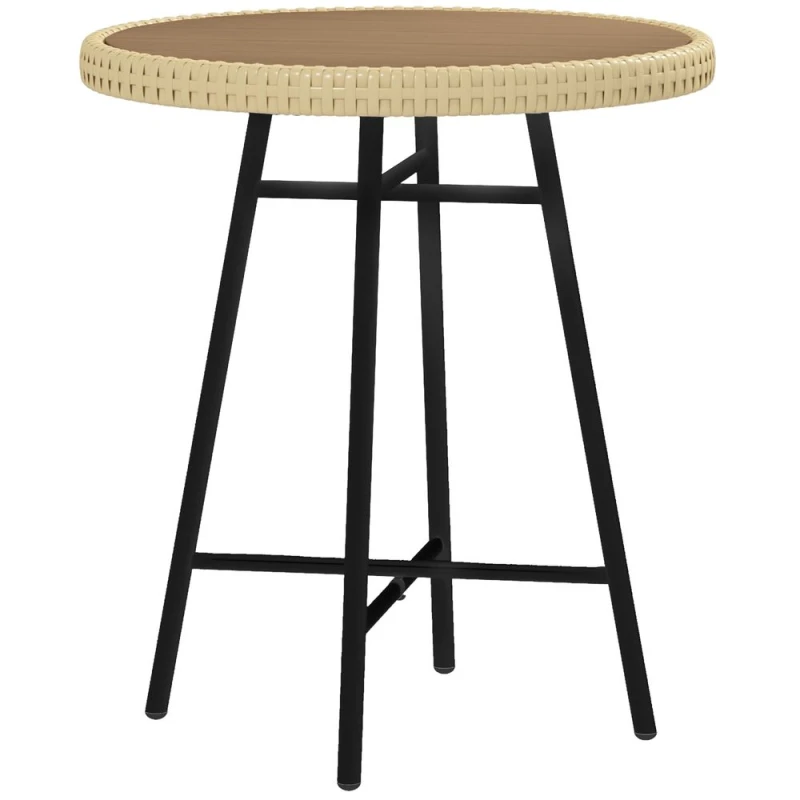 Image of Outsunny Pe Rattan Side Table For Indoor, Outdoor, Natural, Brown 867-192V00ND