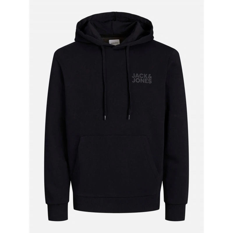 Image of Jack and Jones Corp Logo Hoodie Plus Size Mens Black male 4XL