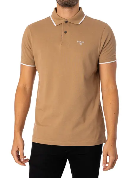 Image of Barbour Easington Polo Shirt Military Brown M