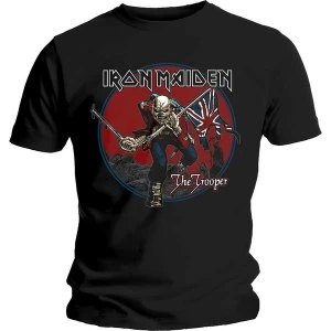 Image of Iron Maiden - Trooper Red Sky Unisex Medium T-Shirt - Black