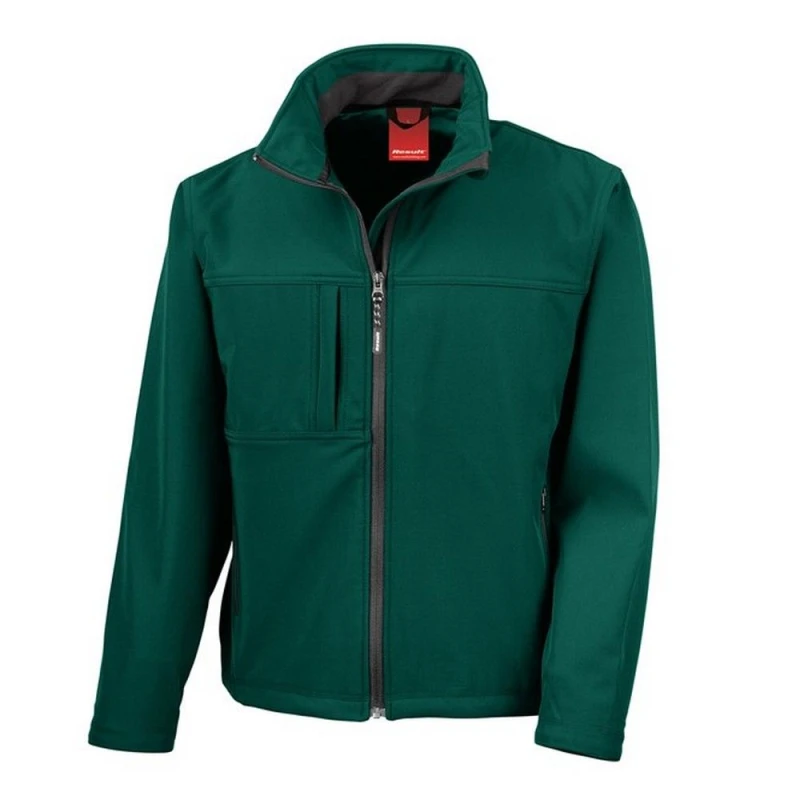 Image of Result Result Men Classic Soft Shell Jacket in Bottle Green Size: Small Bottle Green S Male 5063425792788