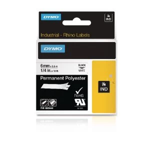 Image of Dymo 18482 Black on White Label Tape 9mm x 5.5m