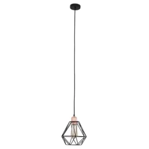 Image of Casco Copper Pendant with Black Diablo Shade