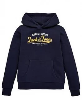 Image of Jack & Jones Junior Boys Essential Hoodie - Navy Blazer, Navy, Size 8 Years